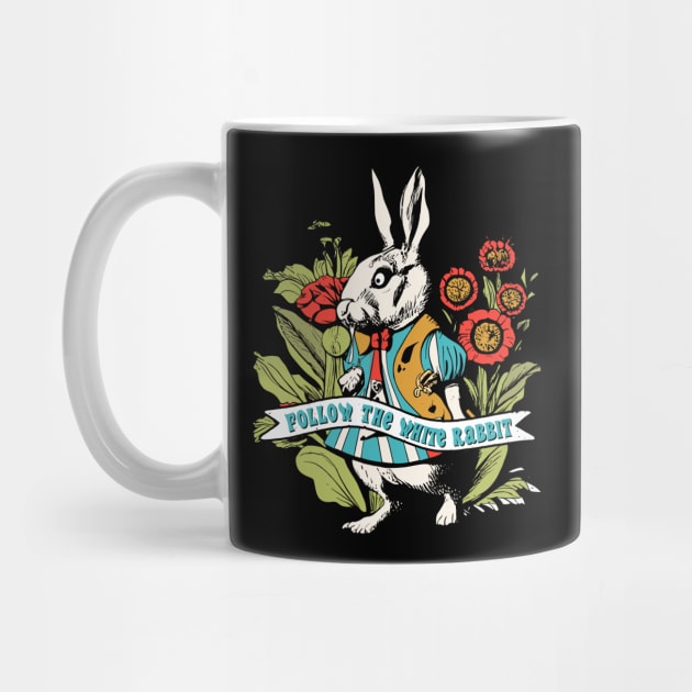 Follow the White Rabbit - Alice in Wonderland - White Rabbit by Tezatoons